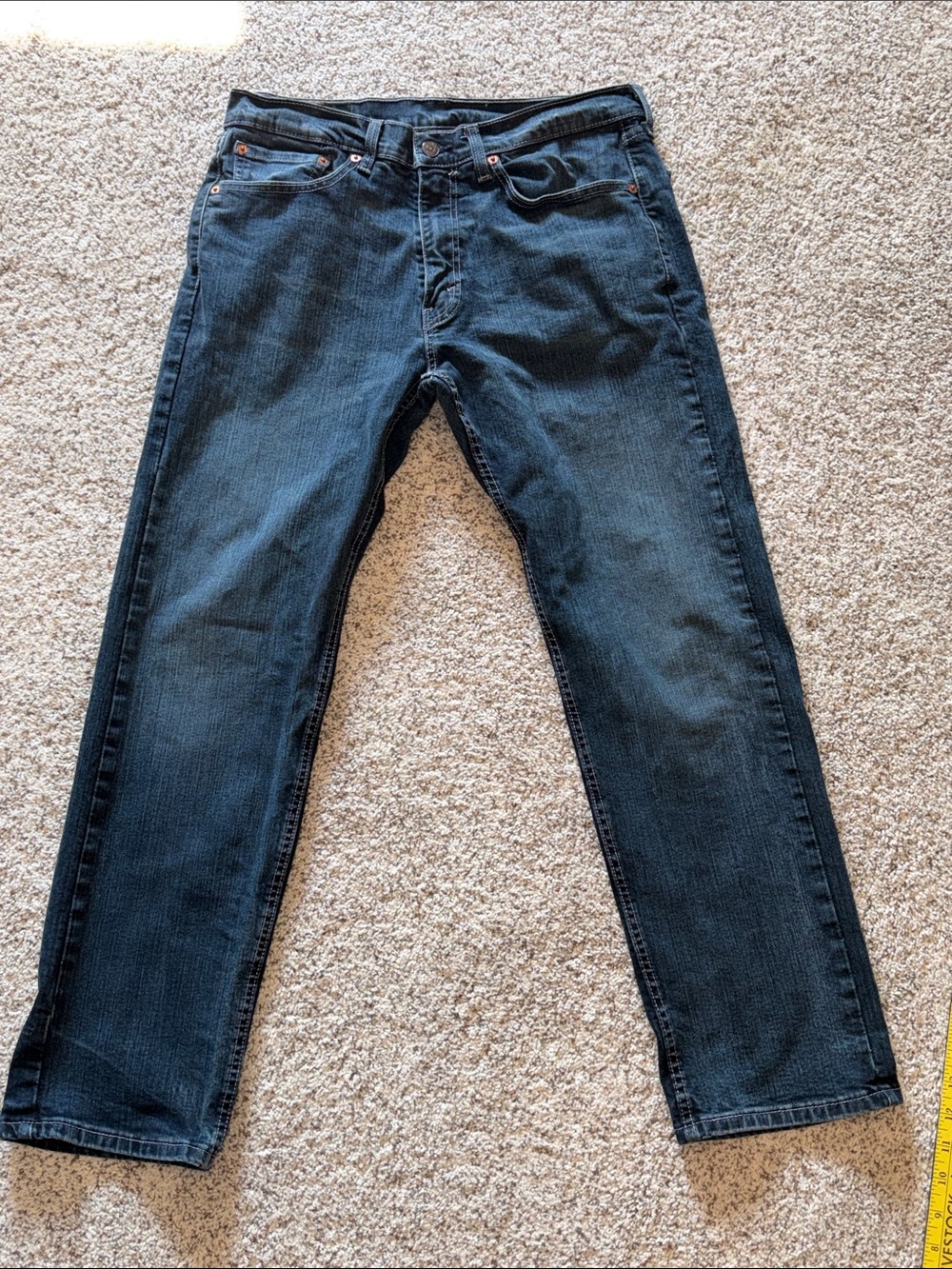 Levi's Men's 505 Straight Jeans in Dark Blue Wash